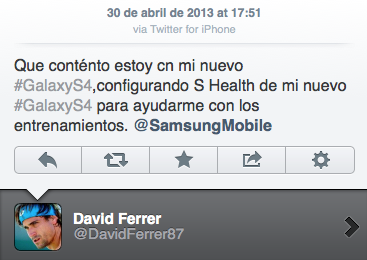 Illustration for article titled Athlete Tweets About His Love for the Galaxy S4 from an iPhone